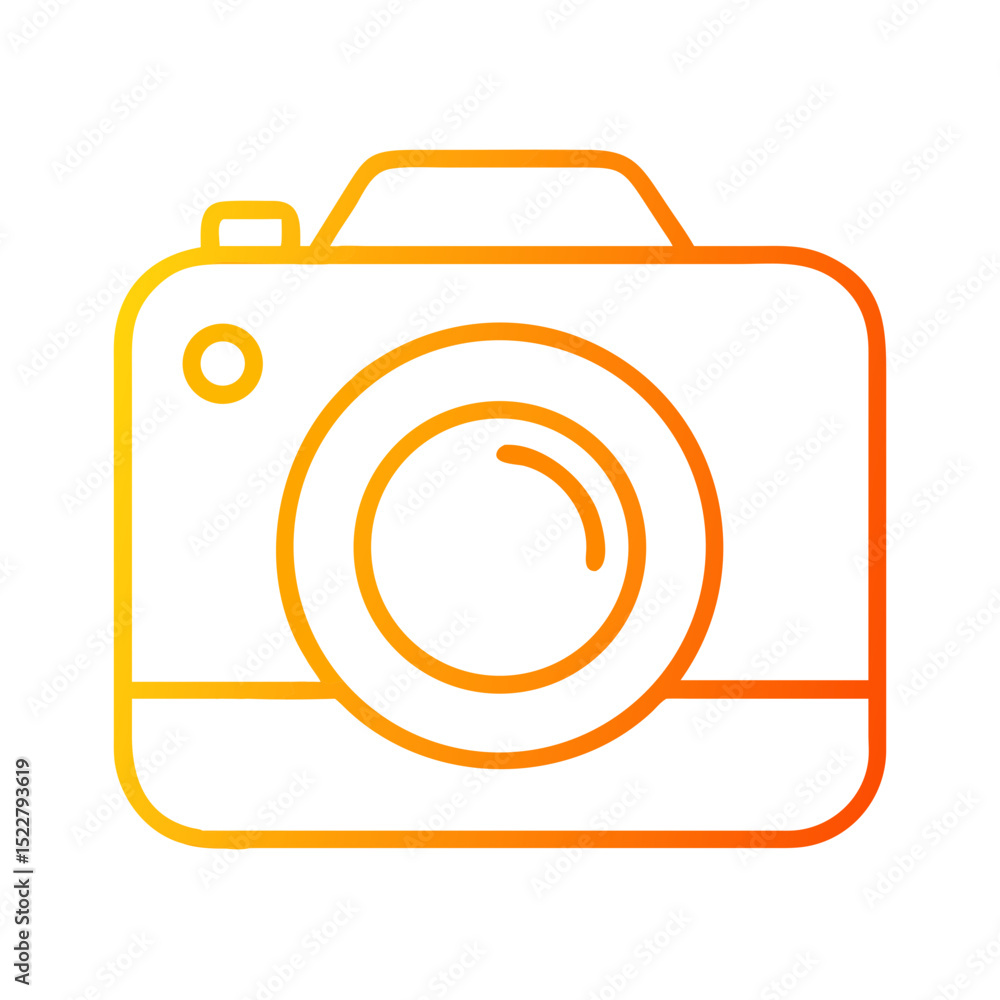 Poster camera icon in simple design with orange gradient color