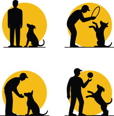 Dog Training Silhouette Illustration