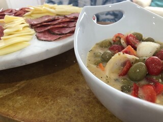 charcuterie with side of olives