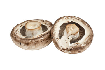 champignon mushrooms isolated on white background, with clipping path. PNG