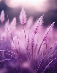 Fototapeta premium Blurry picture of flower grass in the garden in summer, soft and pastel color