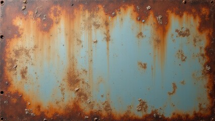 Rusty metal surface with peeling paint, vintage industrial background for creative projects.