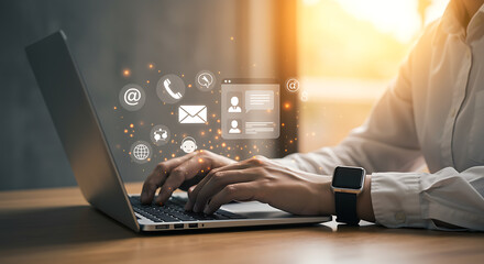 businessman working on laptop