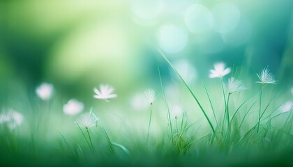 Obraz premium Blurry picture of flower grass in the garden in summer, soft and pastel color