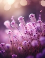 Fototapeta premium Blurry picture of flower grass in the garden in summer, soft and pastel color