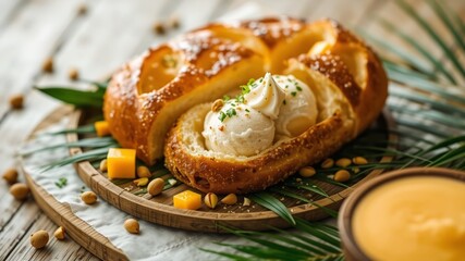 Coconut Mango Thai Tea Ice Cream Sandwich