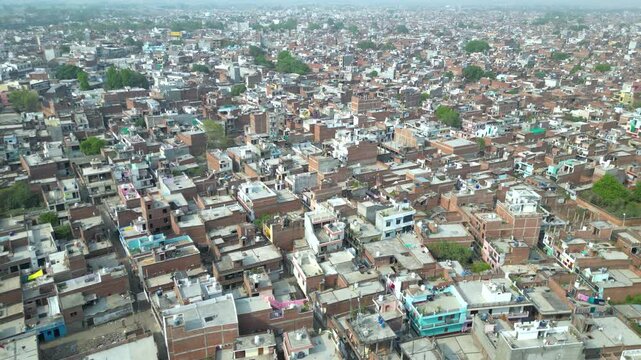 Aerial view of the multicultural city of Lucknow. Explore the vibrant culture and beauty of Lucknow, India. 