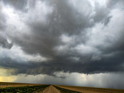 Thunderstorm with ragged wall cloud