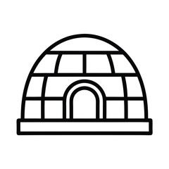Igloo Icon Outline Vector Illustration