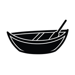 Rowboat Icon Outline Vector Illustration