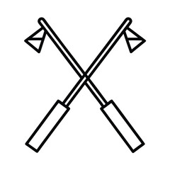 Ski Poles Icon Outline Vector Illustration