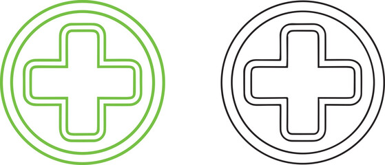 isolated Green medical cross symbol Vector, Green medical cross Silhouette, Green medical cross icon set,Green medical cross for logo, Vector illustration, Vector Graphic, EPS 10 , clip art work