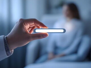 Doctor holding an EMDR therapy tool