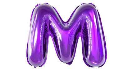 Purple Balloon with letter M for Party Decoration Background