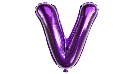 Purple Balloon with letter V for Party Decoration Background