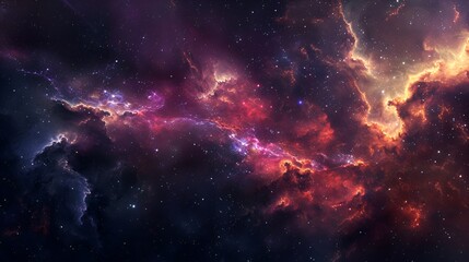 Fototapeta premium A deep space scene with dark matter influencing the movement of stars and nebulae.