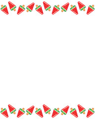 Obraz premium Watermelon Ice Cream Pixel Art Frame, Transparent PNG for Summer Social Media and Digital Design