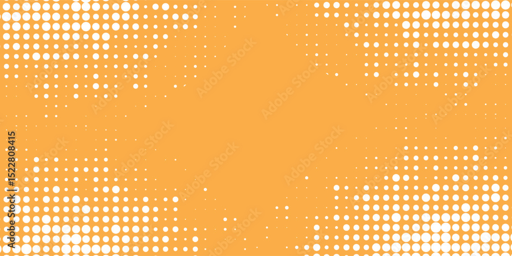 Poster orange abstract halftones geometric background frame. linear pattern of cells, honeycomb. design of 