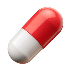3D Pill Capsule Red White Photo