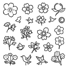 桜の花パターン｜Cherry Blossom Flower Pattern