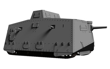 A7V突撃戦車 A7V ドイツ 第一次世界大戦 WWI	 レンダリング画像 透過png	