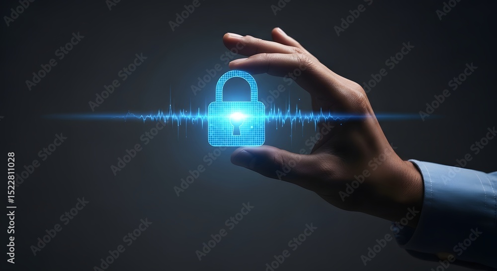 Poster secure your digital assets cybersecurity and data protection