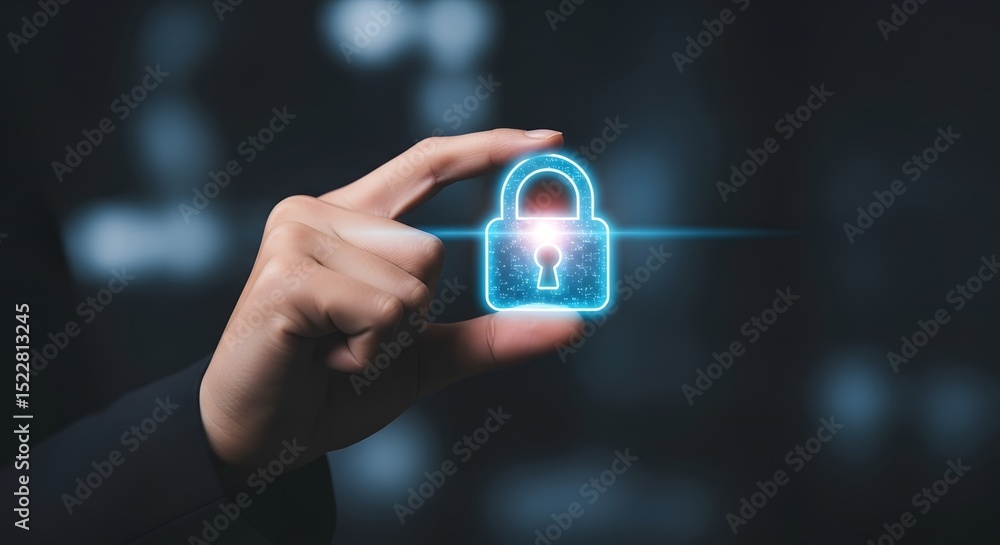 Poster cybersecurity protecting your digital assets with advanced encryption