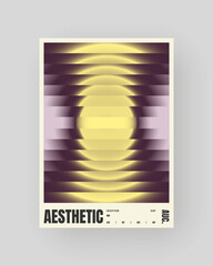 Retro-futuristic and abstract poster design. Geometric glass distortion, refraction and distortion color