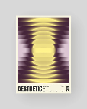 Retro-futuristic and abstract poster design. Geometric glass distortion, refraction and distortion color