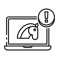 This Trojan Horse icon is suitable for Network Security, Digital Security, etc