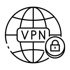 This VPN icon is suitable for Network Security, Digital Security, etc