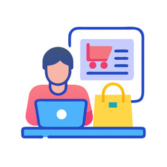 Fototapeta premium Shopping concept Icon set Business, shopping bot, shopping platform, hot sale, cloth shop, pet shop, shopping hours, motor shop,