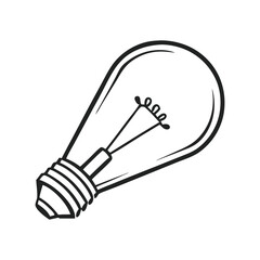 light bulb idea symbol silhouette black and white