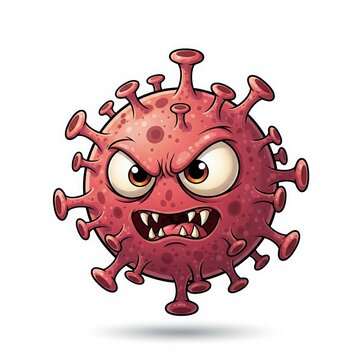 Angry Cartoon Corona Virus Character Vector | Corona, Virus, Corona PNG | Corona virus cartoon | corona cartoon on white background | corona virus