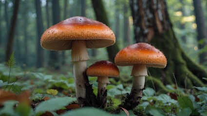 Fototapeta premium Amanita muscaria in a forest