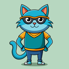 Fototapeta premium Cool Cat SVG – Funny Hipster Cat Wearing Glasses and Cloth, Punny Animal Vector for Crafts and T-Shirts