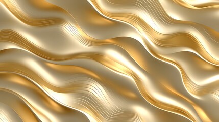 Abstract Golden Flowing Waves with Smooth Curves and Elegance