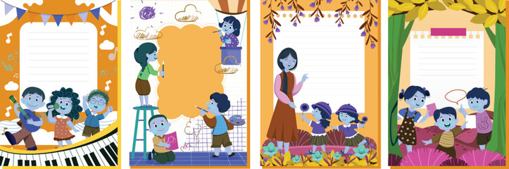 Templates for kindergarten teachers vector bundle file. 