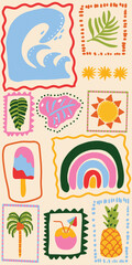 Vector illustration set with summer vibe