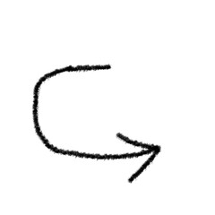 Doodle grunge arrow vector icon. Emphasis hand drawn line, paint chalk mark.