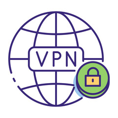 This VPN icon is suitable for Network Security, Digital Security, etc