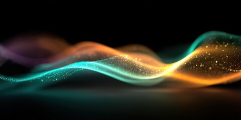 Wave of Personalized. Abstract waves of light and color in a dark background, creating a dynamic visual effect.