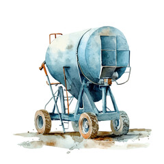 watercolor of Mortar Mixer, vector high quality, isolated on a white background.