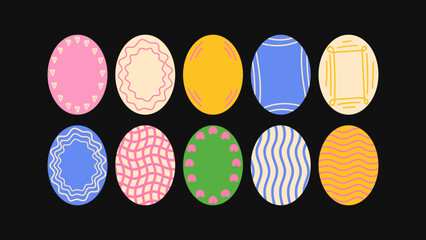 Minimal abstract doodle backgrounds in groovy bright tones with hand-sketched wavy lines and irregular borders — ideal for digital design, cards, and modern branding.