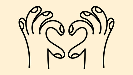 Minimalist vector doodle hands doing various gestures — peace, love, hold. Perfect for stickers, cards, and elegant modern art prints.