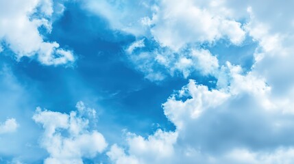 Vibrant Blue Cloudy Sky Social Media Cover – Fresh Sky Aesthetics, Soft Cloud Textures, Versatile Header Design, Serene Azure Backdrop for Platforms