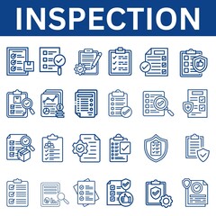 Set of inspection related line icons.