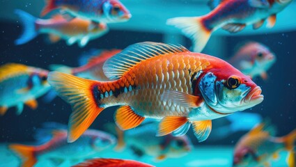 Fototapeta premium Amazing Fish swim, colorful fish