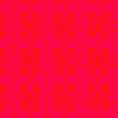Abstract Symmetrical Pattern in Red and Pink for Decorative and Textile Applications.