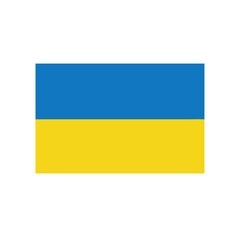Vector illustration of the flag of Ukraine, isolated on white background.